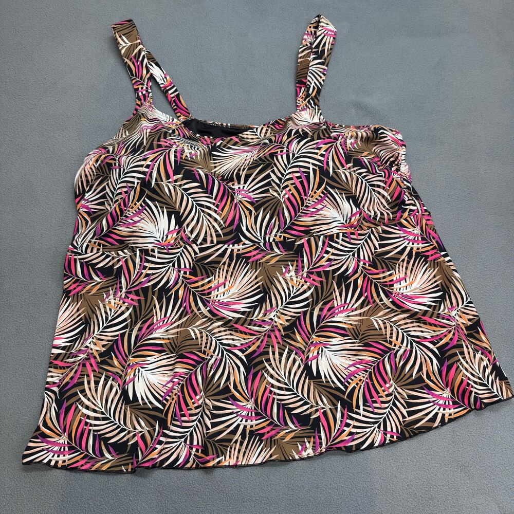 Lands End Tropical Botanical Underwire Swim‎ Top Tankini Plus Size 3X 24W-26W